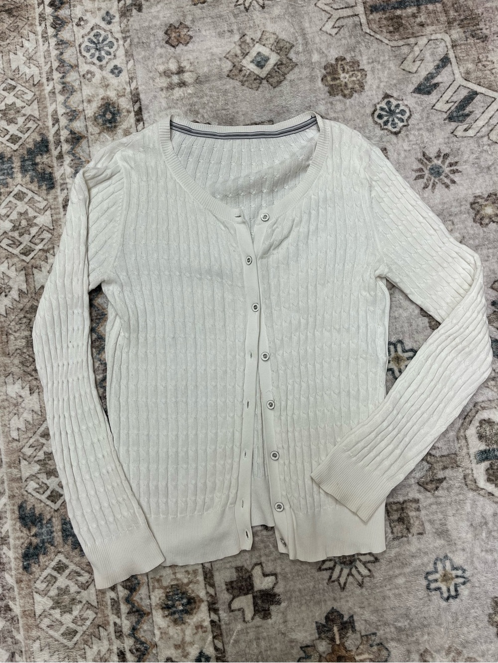 white cardigan